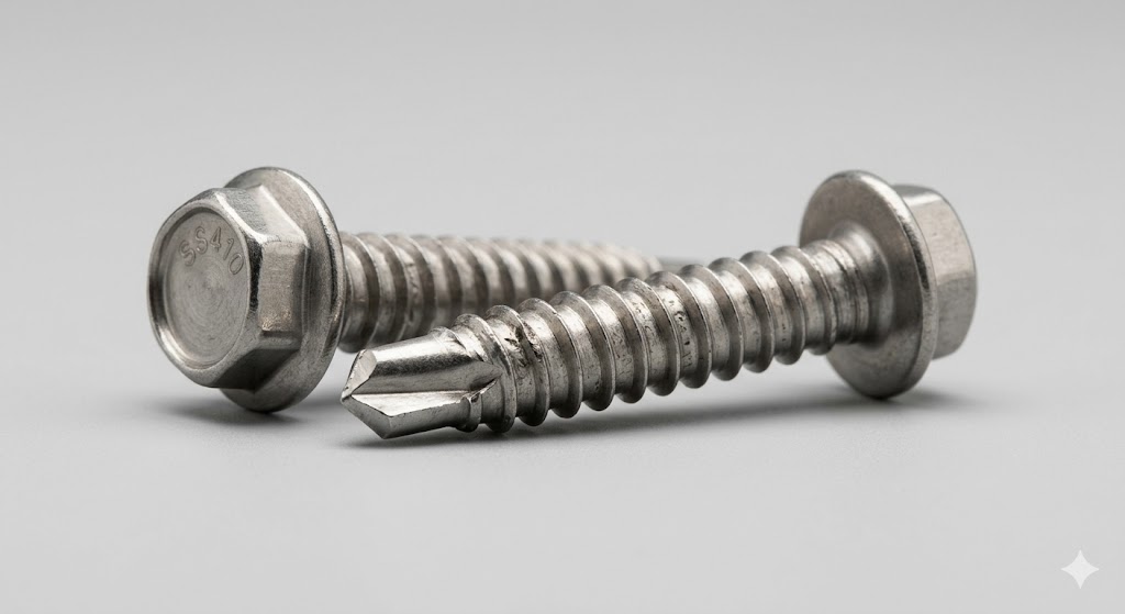 AISI410 stainless self drilling roofing screw sharp drill point
